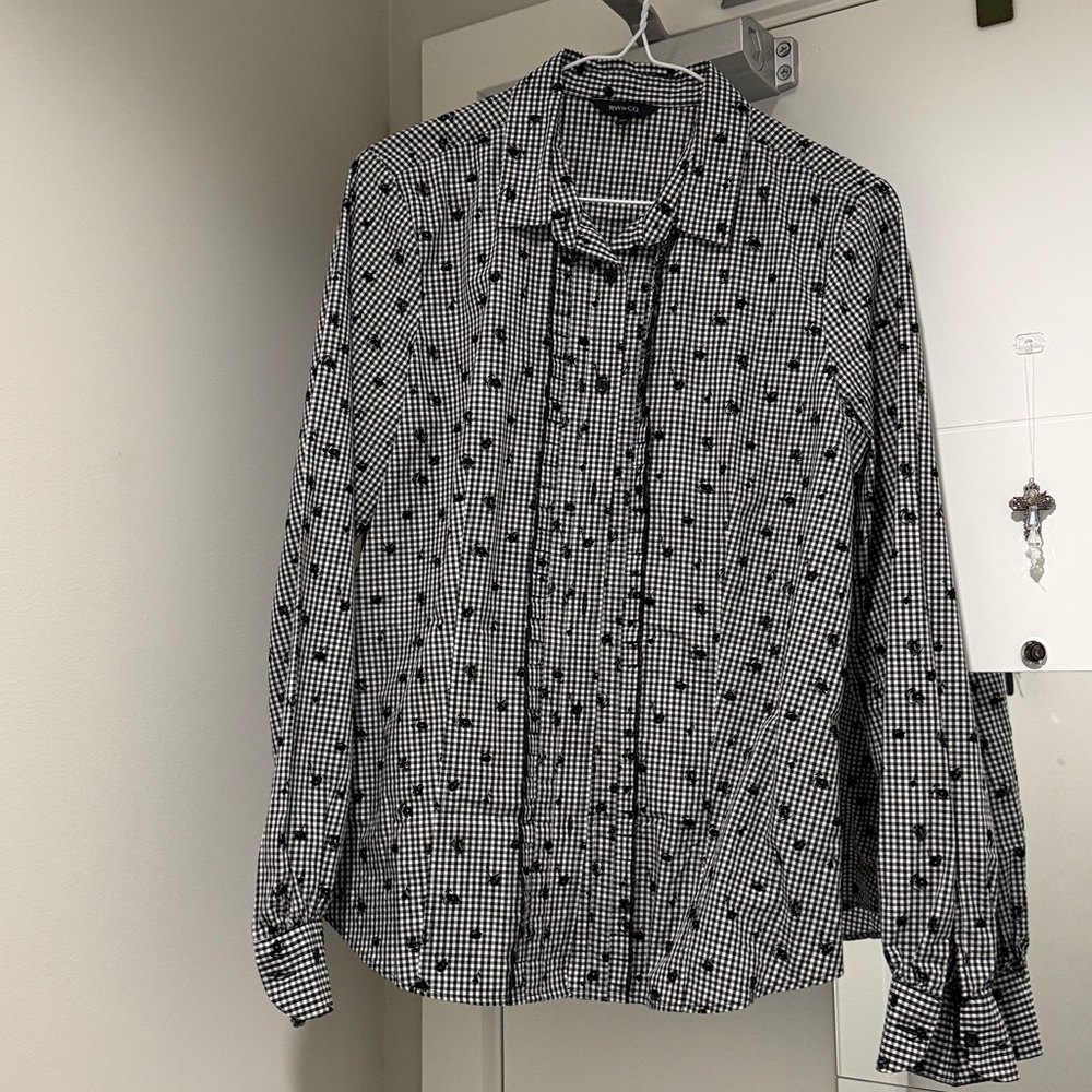 Black and White Checkered Blouse